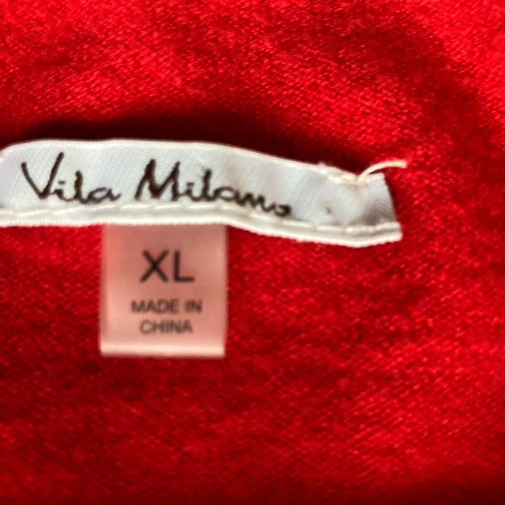 Vita Milano Red Knit Sweater – Size XL - Picture 2 of 6